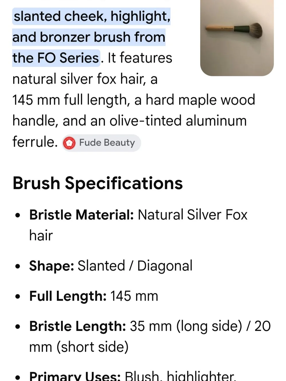 Chikuhodo Silver Fox Brush